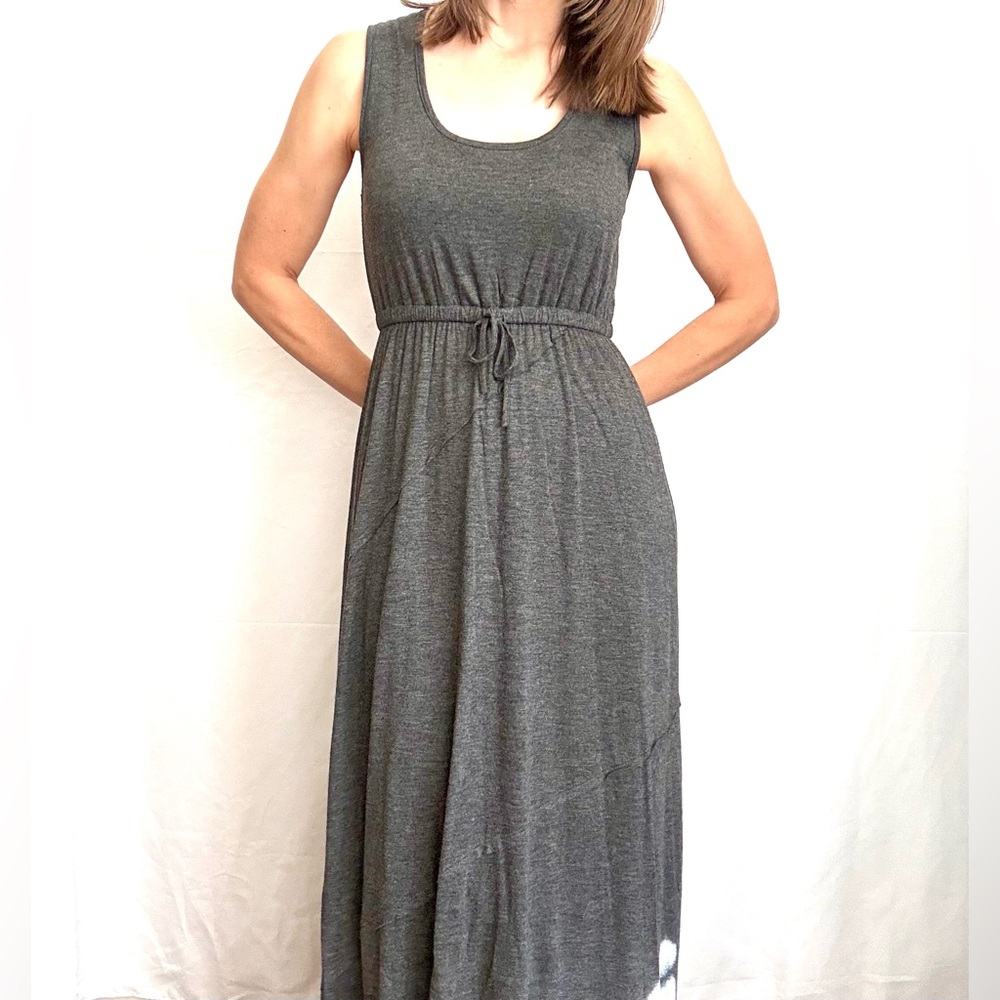 Anthropologie Dolan gray knit maxi tie waist dress XS petite